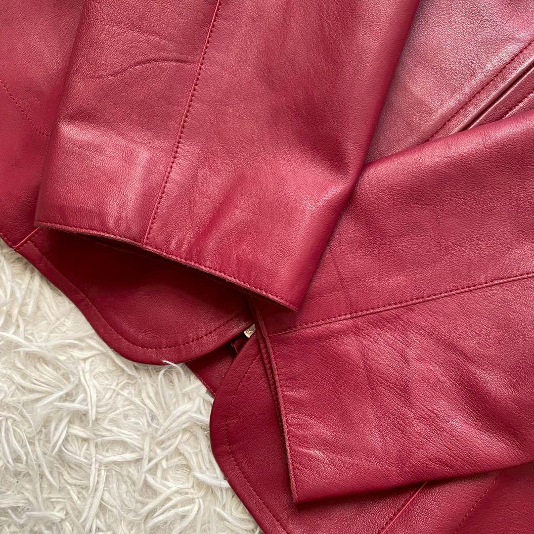 レリアン●極美品/2025トレンドカラー●イタリア製ラムレザージャケット M