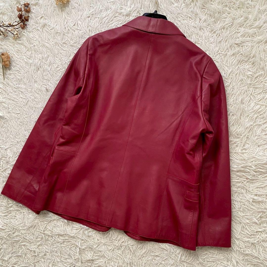 レリアン●極美品/2025トレンドカラー●イタリア製ラムレザージャケット M