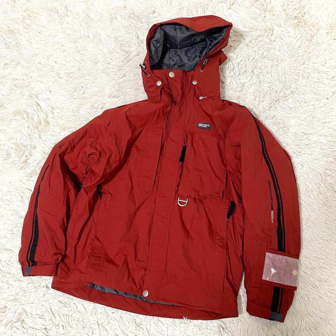 デサント スキーウェア 上下セット サイズM 洗える 人気 メンズ 赤黒