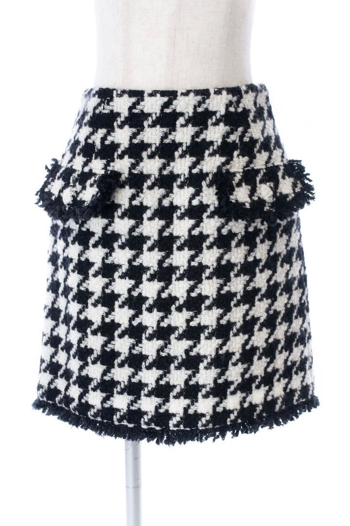 美品 オブリOBLI 千鳥格子ツイードスカート