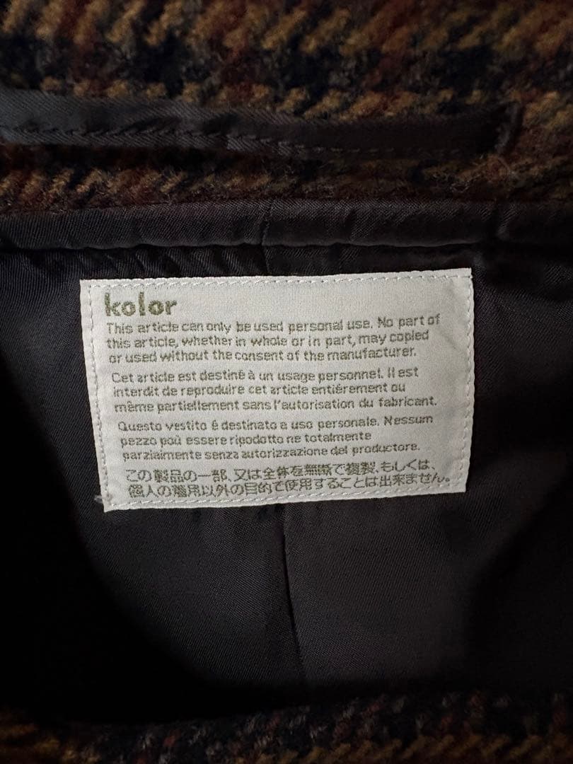 kolor 18aw コート ガンクラブチェック オーバーサイズ