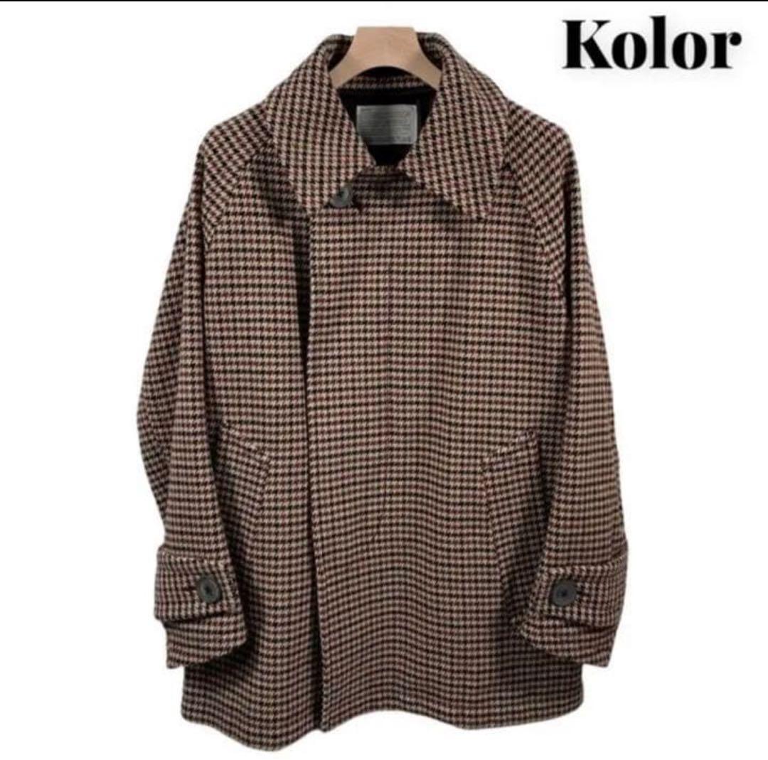 kolor 18aw コート ガンクラブチェック オーバーサイズ