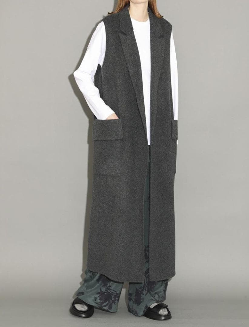 SACRA 23AW ラムウールショート ビーバーロングジレ サイズ38