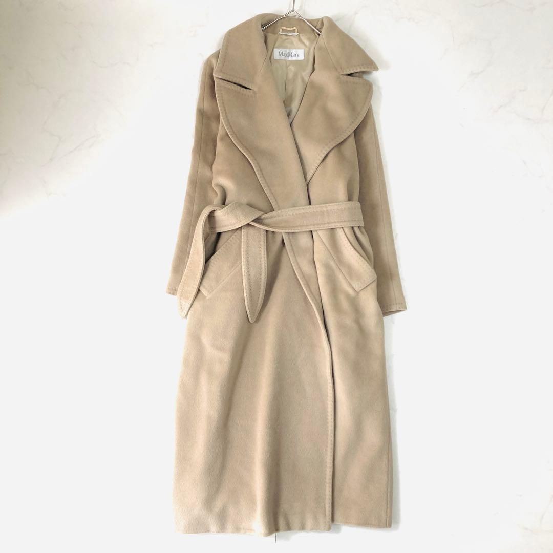 美品✨️マックスマーラ　白タグ　カシミヤ　マニュエラ　ベルテッドコート　40