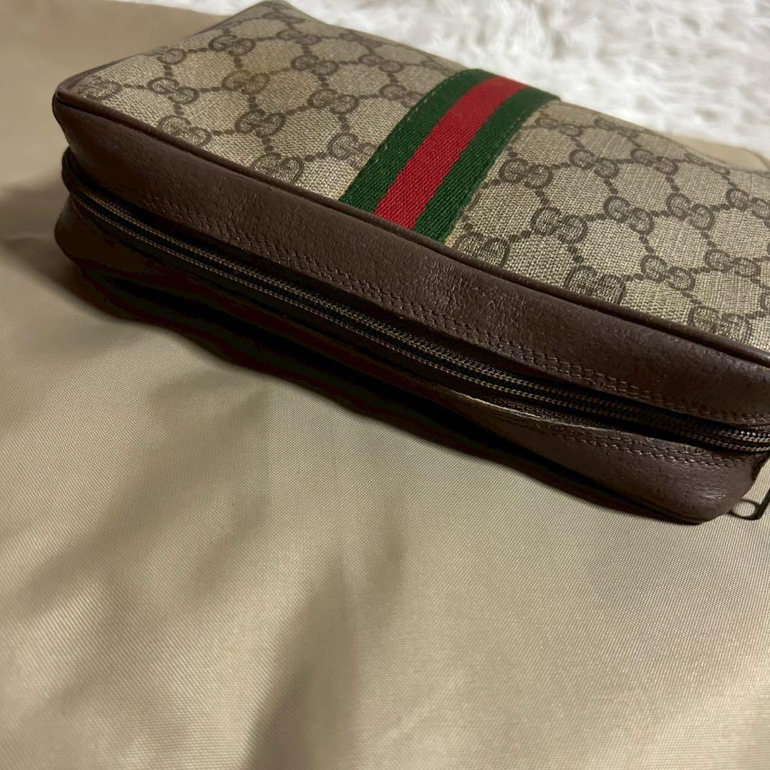 【美品】グッチ セカンドバッグ クラッチ シェリーライン PVC レザー ポーチ