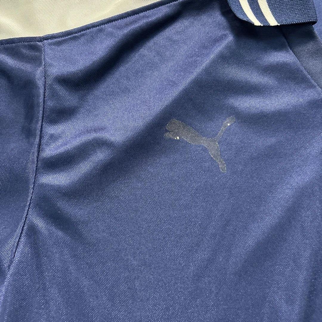 8SM1 puma トレーニングウェア　サッカーシャツ　ネイビー　古着used