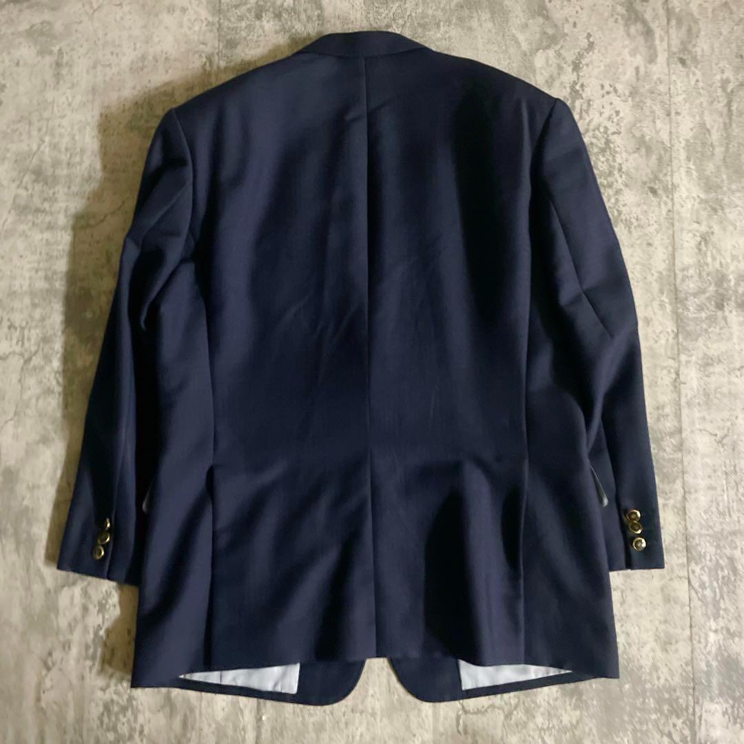 dunhill × GUCCI ダイヤ柄 黒金ボタン モヘアブレンド 高級スーツ