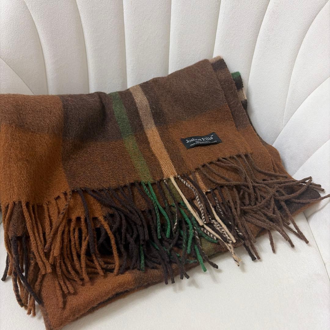 Joshua Ellis カシミヤ チェックストール