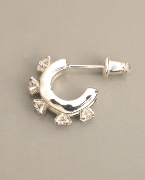 み*み様 e.m.ジルコニア縦並びシルバーピアス*イーエム