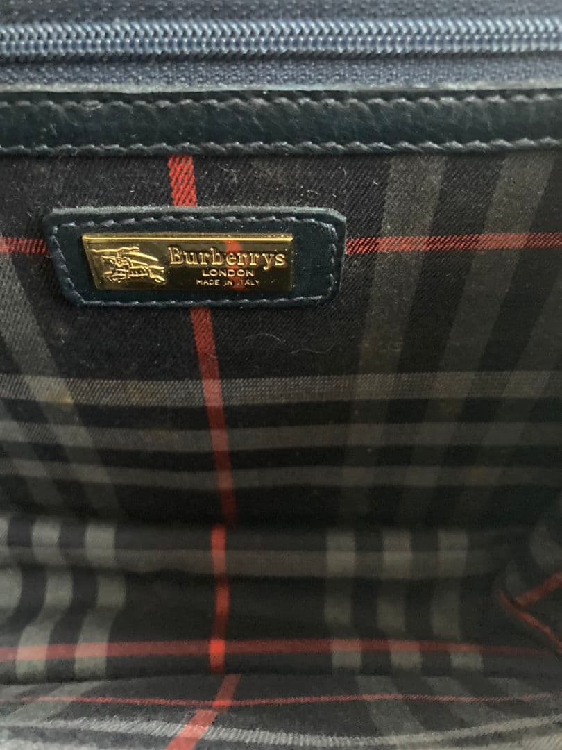 ま*ん様 希少★バーバリー BURBERRY レザー ショルダーバッグ★90s