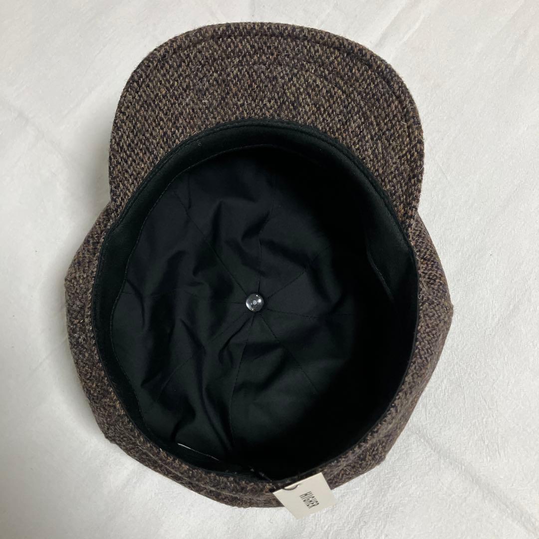 新品未使用！HIGHER/ハイヤー定番キャスケットブラウンハリスツィード3サイズ