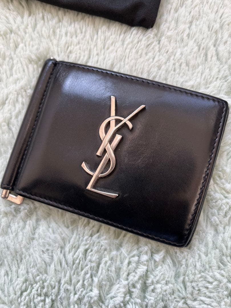 SAINT LAURENT ブラック 二つ折り財布　マネークリップ