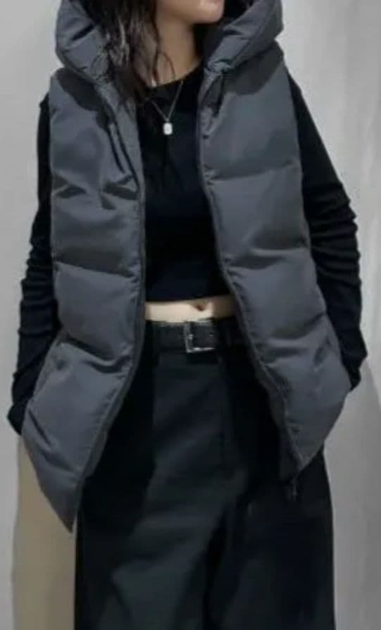 美品【プラージュ】HAKUU/ハクウ別注 MID/L ダウンベスト グレー