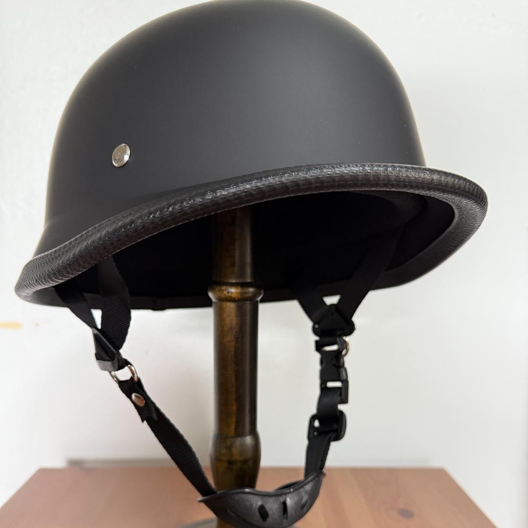 ナチヘル　マットブラック　ジャーマンスタイル　L　検　ハーレー　BELL ブコ