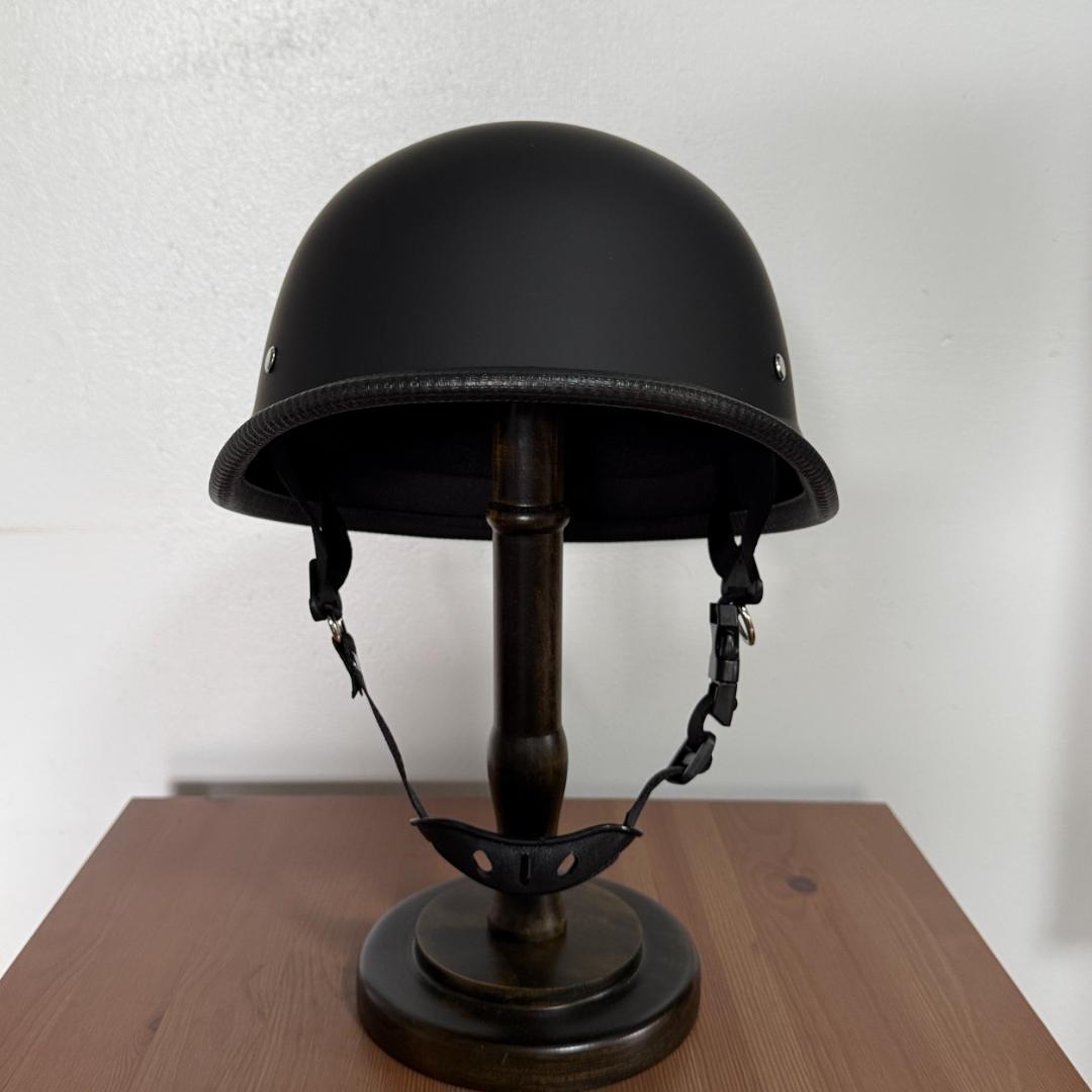 ナチヘル　マットブラック　ジャーマンスタイル　L　検　ハーレー　BELL ブコ