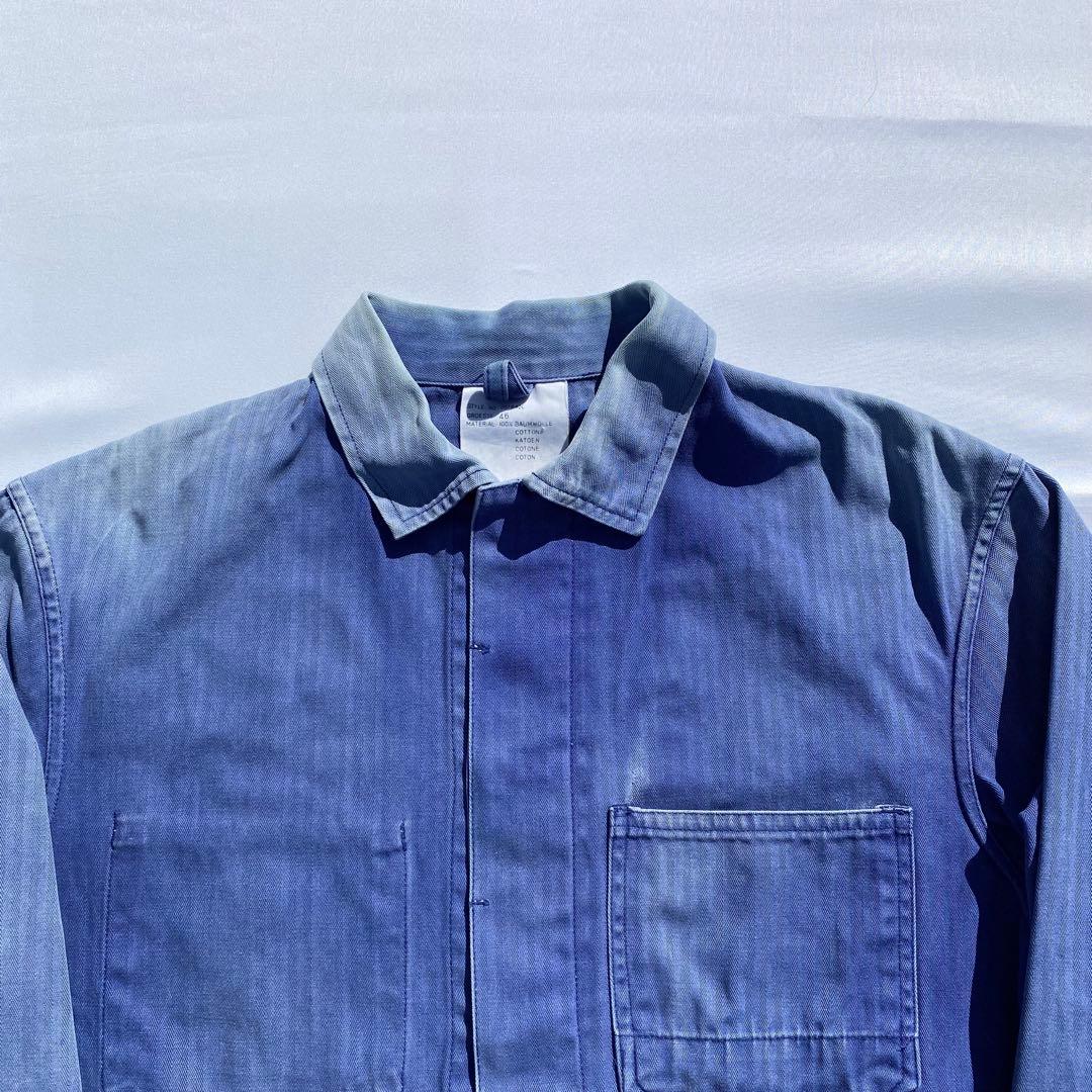 80's ユーロワークジャケット　hbt コットンカバーオール サンフェード