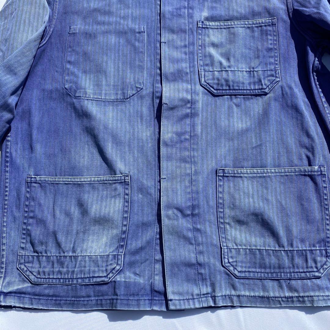 80's ユーロワークジャケット　hbt コットンカバーオール サンフェード