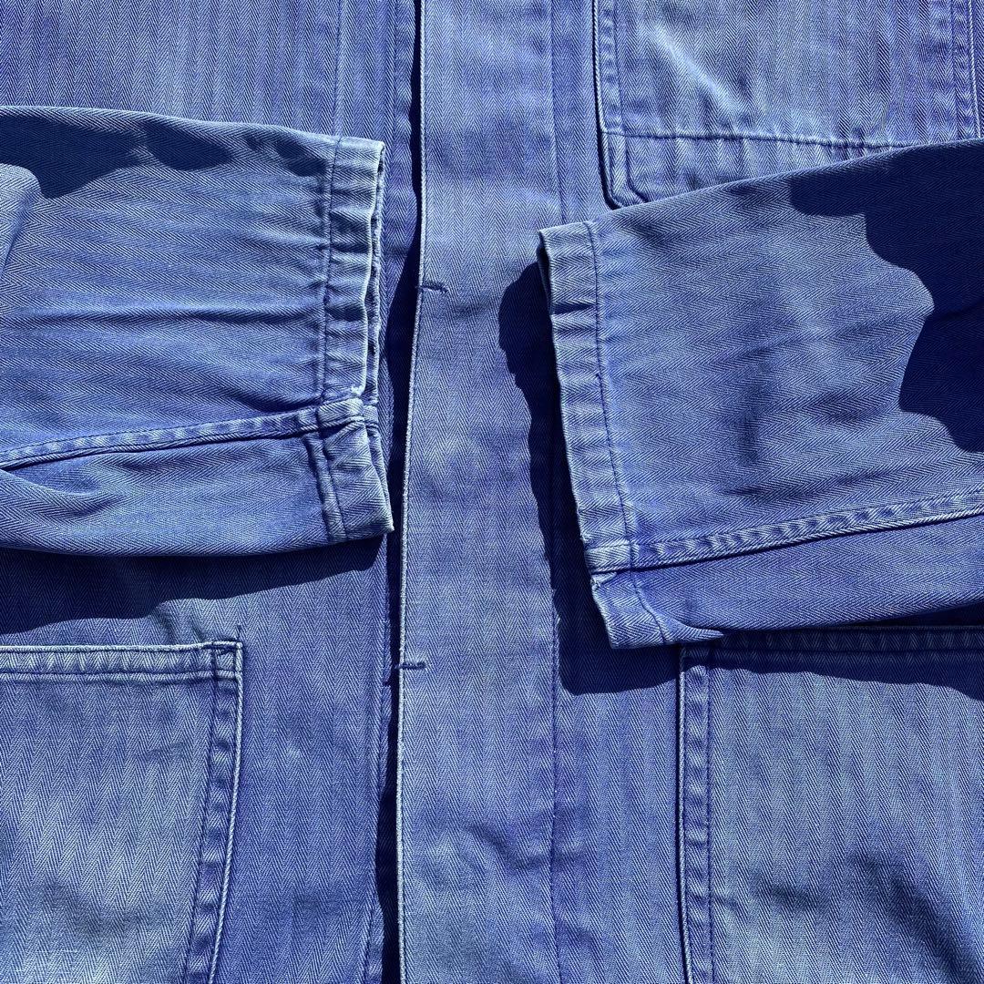 80's ユーロワークジャケット　hbt コットンカバーオール サンフェード