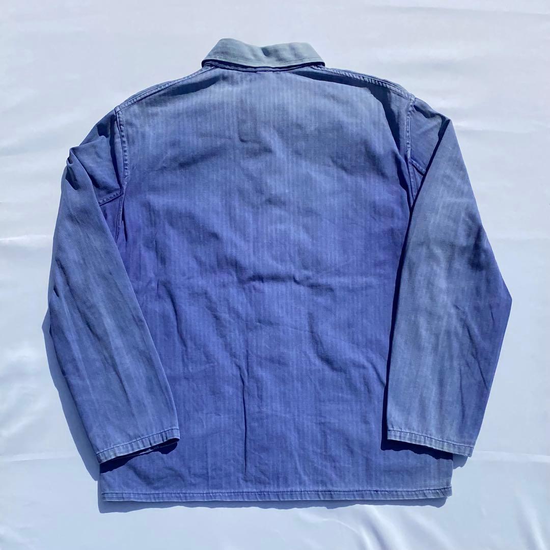 80's ユーロワークジャケット　hbt コットンカバーオール サンフェード
