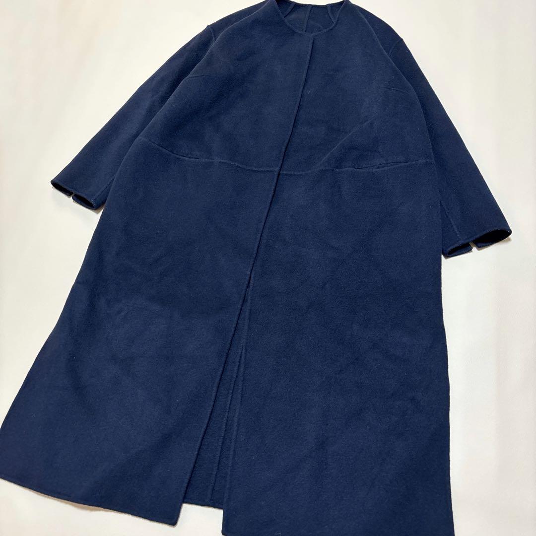 MUSE ドゥーズィエムクラス victorian リバーノーカラーロングコート