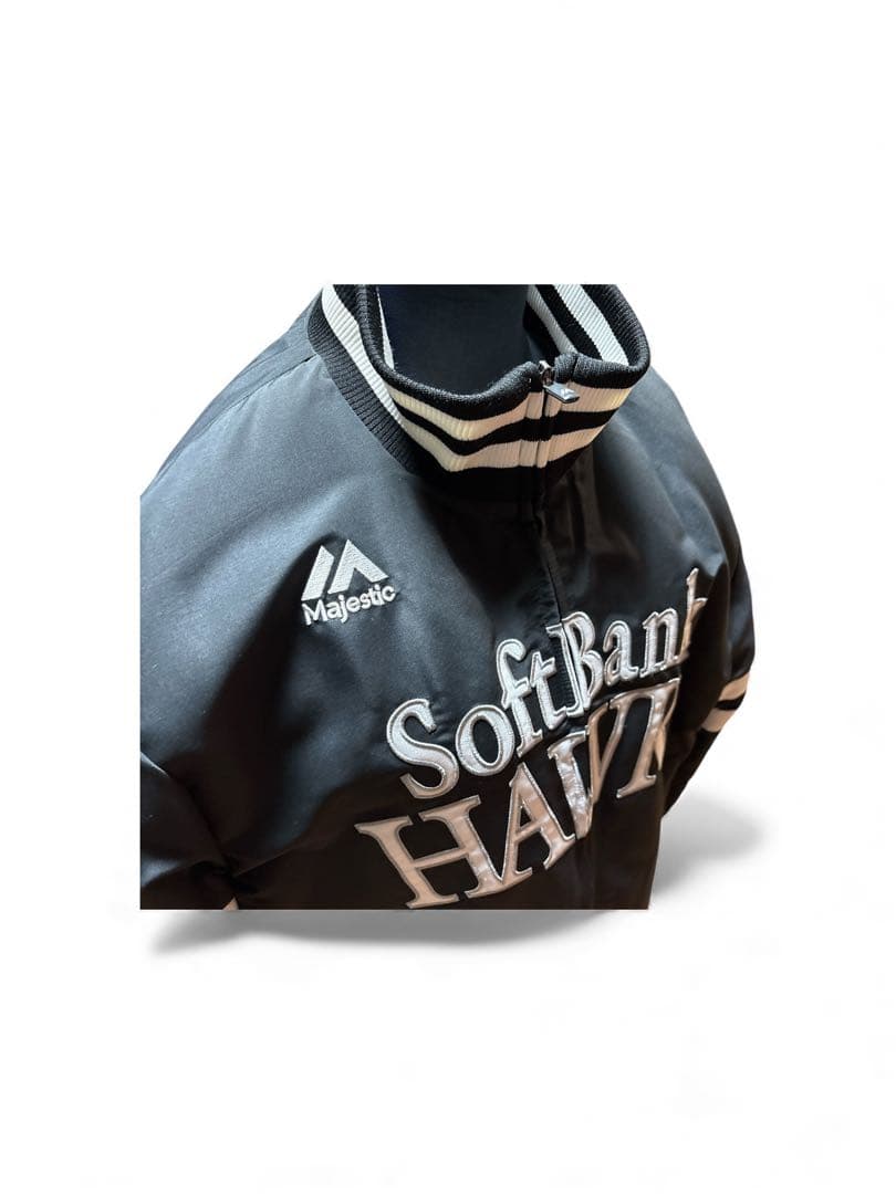 SoftBank Hawks ブラックジャケット Majestic