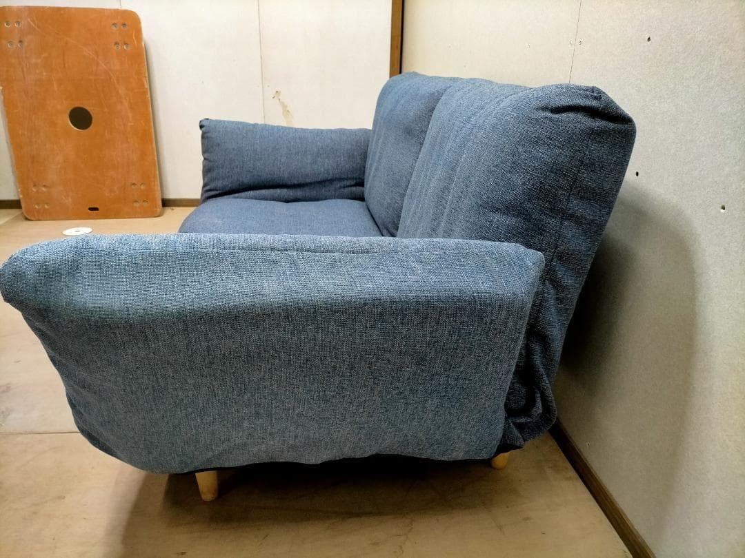 2人掛けソファ　リクライニング　ローソファ　ソファーベッド　250206-1