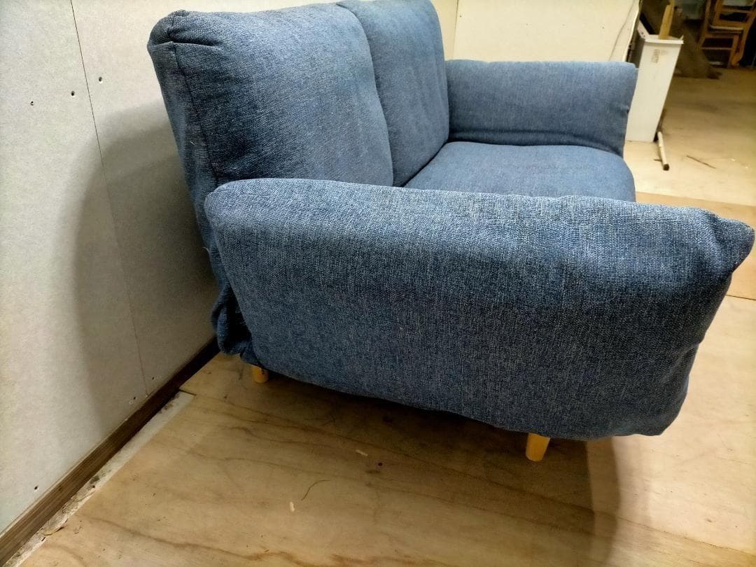 2人掛けソファ　リクライニング　ローソファ　ソファーベッド　250206-1