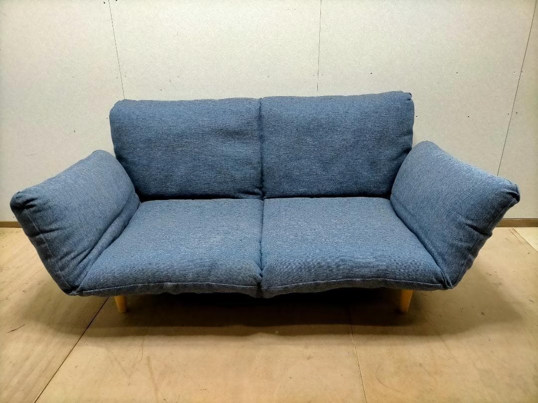 2人掛けソファ　リクライニング　ローソファ　ソファーベッド　250206-1