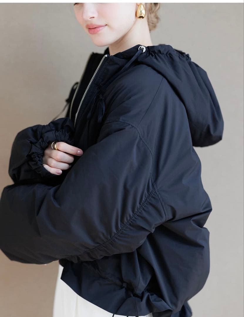 Pois ポワ　リボンブルゾン　ブラック　アウター