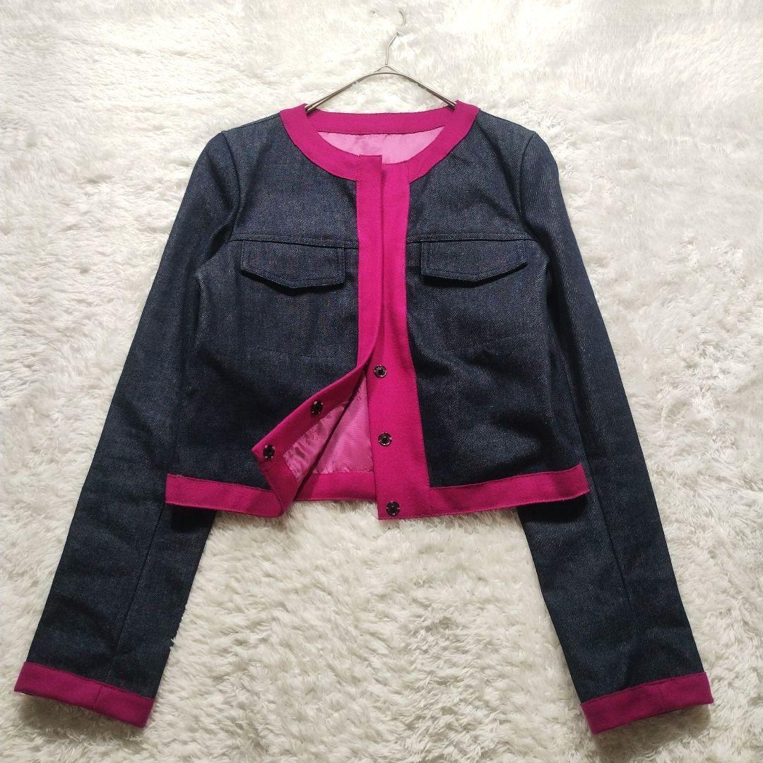 【極美品】FENDI　ノーカラーデニムジャケット　やまとなでしこ　松嶋菜々子さん