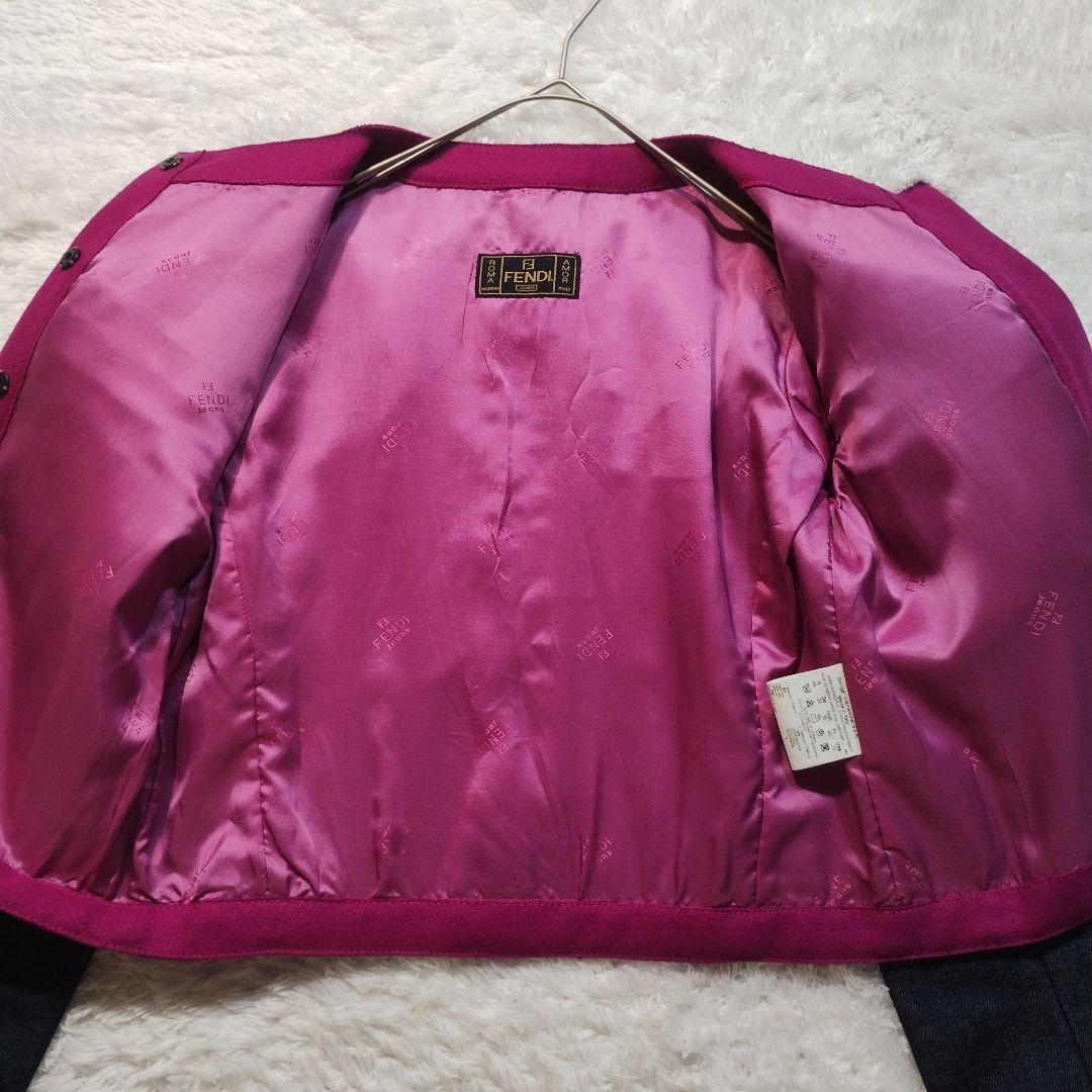 【極美品】FENDI　ノーカラーデニムジャケット　やまとなでしこ　松嶋菜々子さん