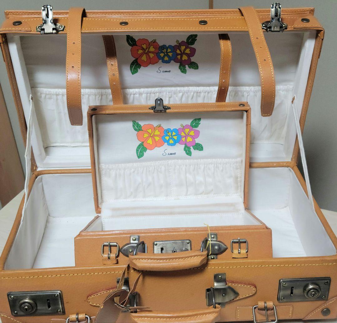 未使用　トランク　　レザー革　　親子　大小　ペア　 インテリア