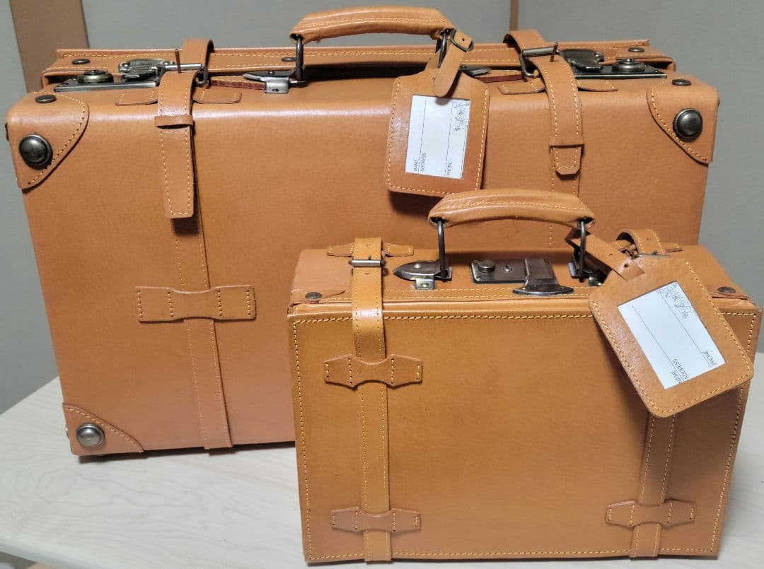 未使用　トランク　　レザー革　　親子　大小　ペア　 インテリア