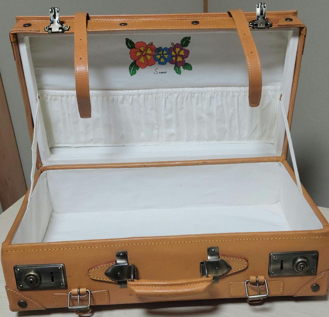 未使用　トランク　　レザー革　　親子　大小　ペア　 インテリア