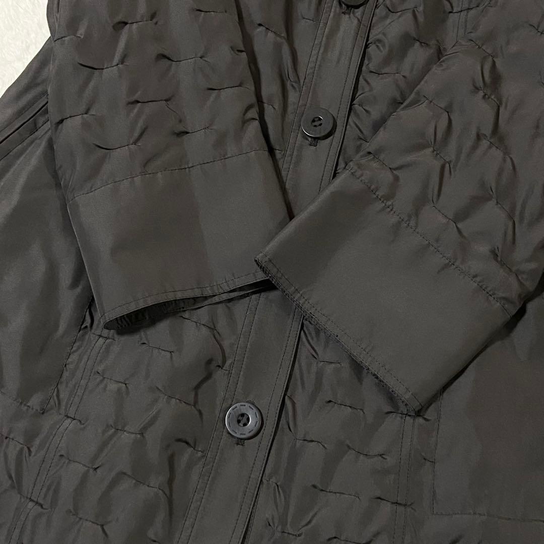 【シルク100%】ロングコート 毛皮 フォックスファー グレー Lサイズ