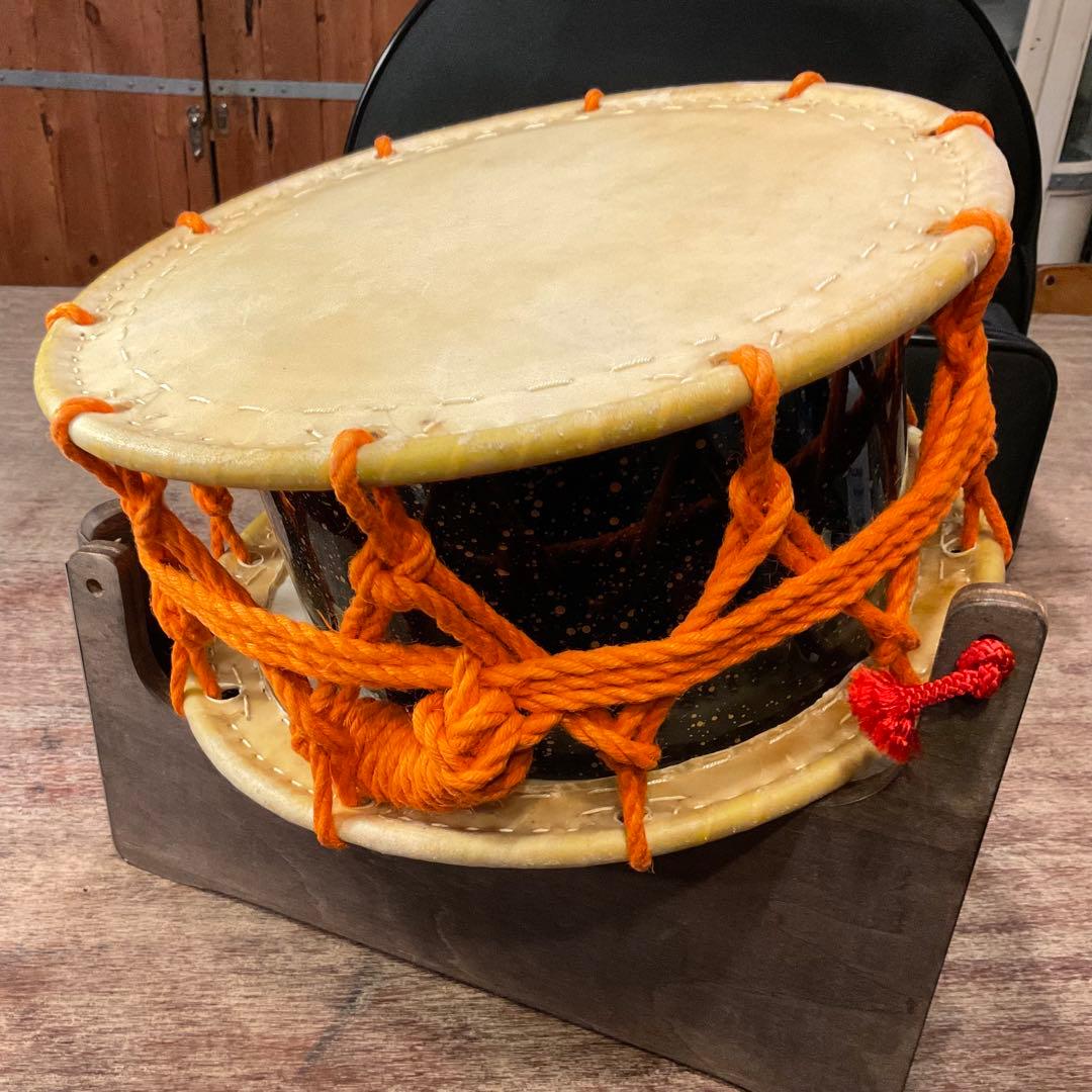 【良品】35cm！締太鼓 和太鼓 太鼓台 スタンド ケース付き 和楽器 伝統芸能