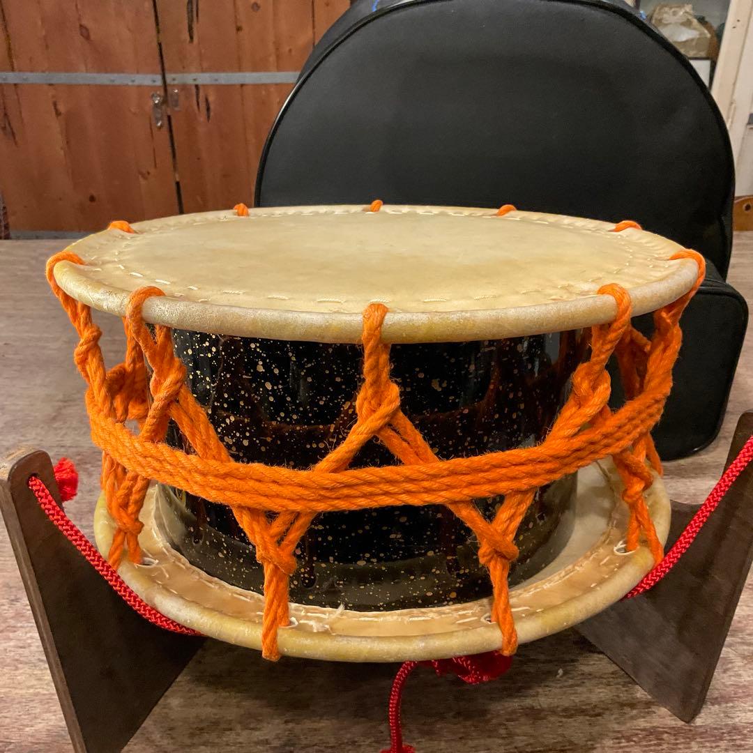 【良品】35cm！締太鼓 和太鼓 太鼓台 スタンド ケース付き 和楽器 伝統芸能