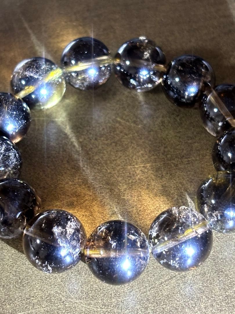 超大玉　ゼウスクォーツブレス約17㎜（新品未使用） （スモーキーシトリン）高品質