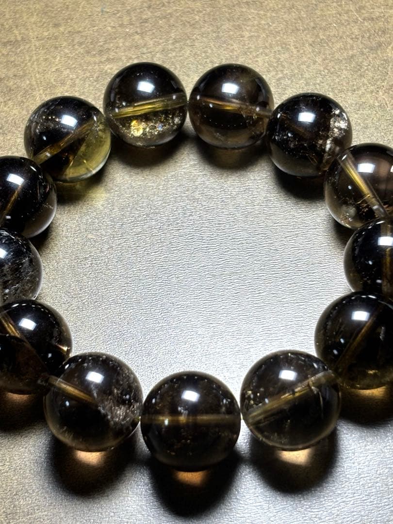 超大玉　ゼウスクォーツブレス約17㎜（新品未使用） （スモーキーシトリン）高品質