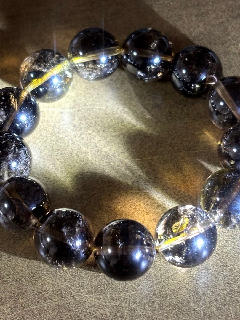 超大玉　ゼウスクォーツブレス約17㎜（新品未使用） （スモーキーシトリン）高品質