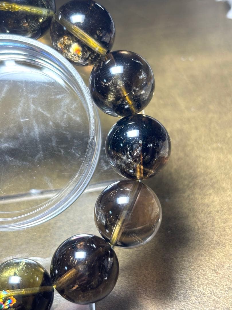 超大玉　ゼウスクォーツブレス約17㎜（新品未使用） （スモーキーシトリン）高品質