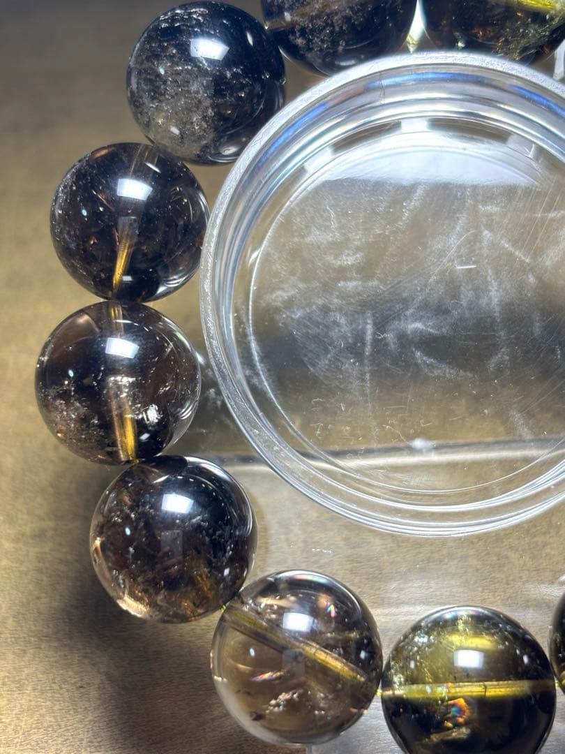 超大玉　ゼウスクォーツブレス約17㎜（新品未使用） （スモーキーシトリン）高品質