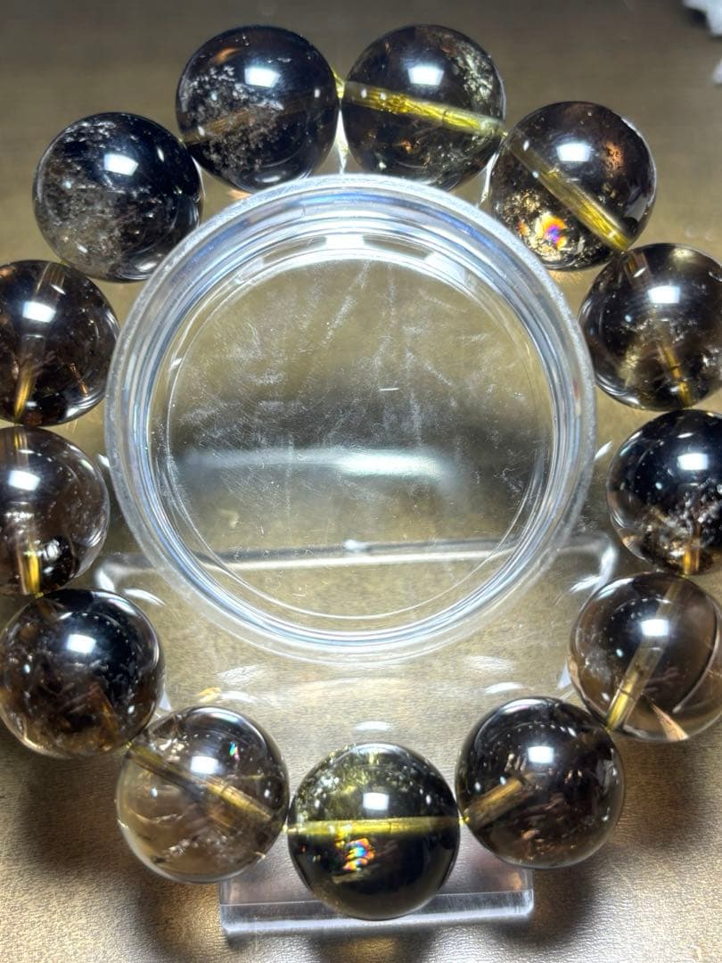 超大玉　ゼウスクォーツブレス約17㎜（新品未使用） （スモーキーシトリン）高品質