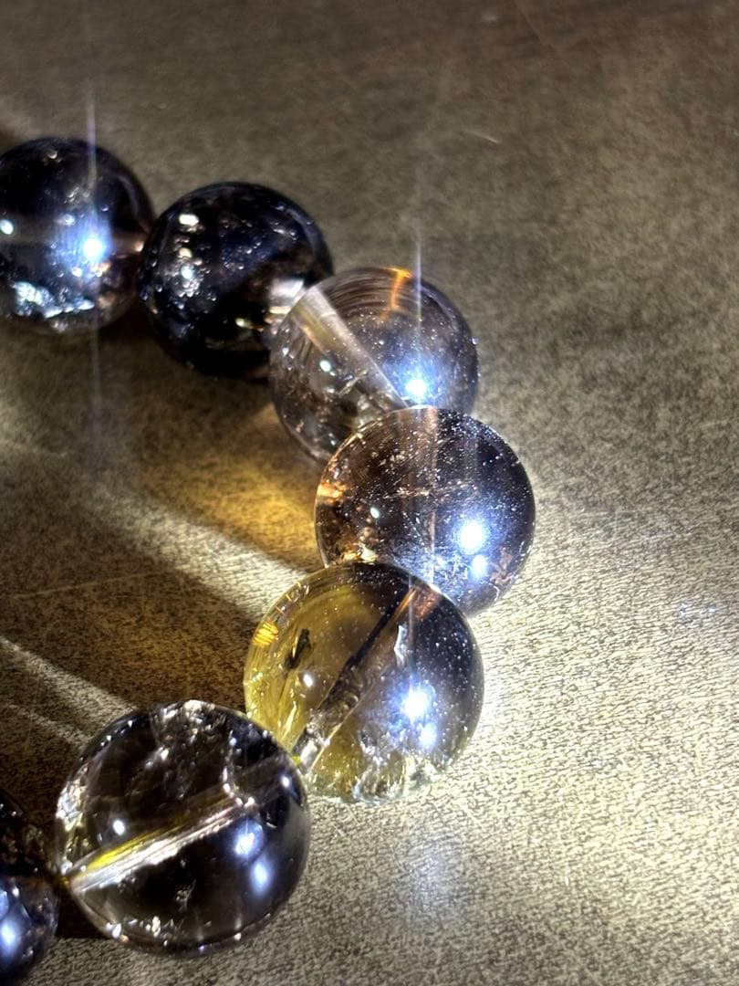 超大玉　ゼウスクォーツブレス約17㎜（新品未使用） （スモーキーシトリン）高品質