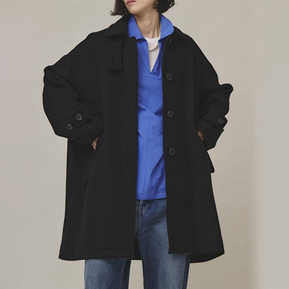 Curensology カレンソロジー ウール二重織 メルトンステンカラーコート