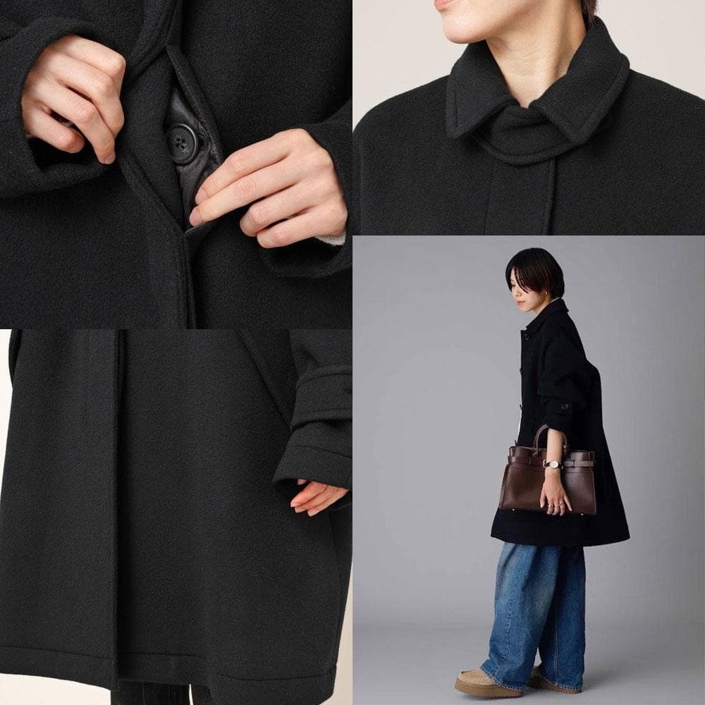 Curensology カレンソロジー ウール二重織 メルトンステンカラーコート