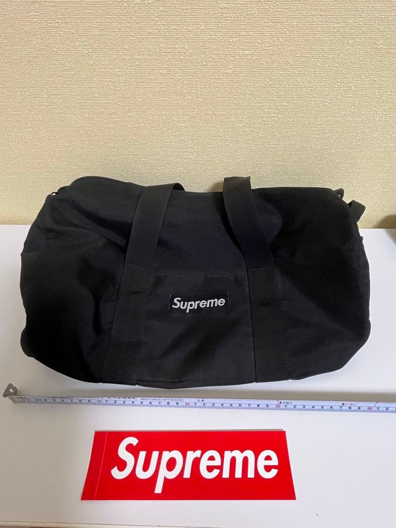 Supreme ブラック ドラムバッグ