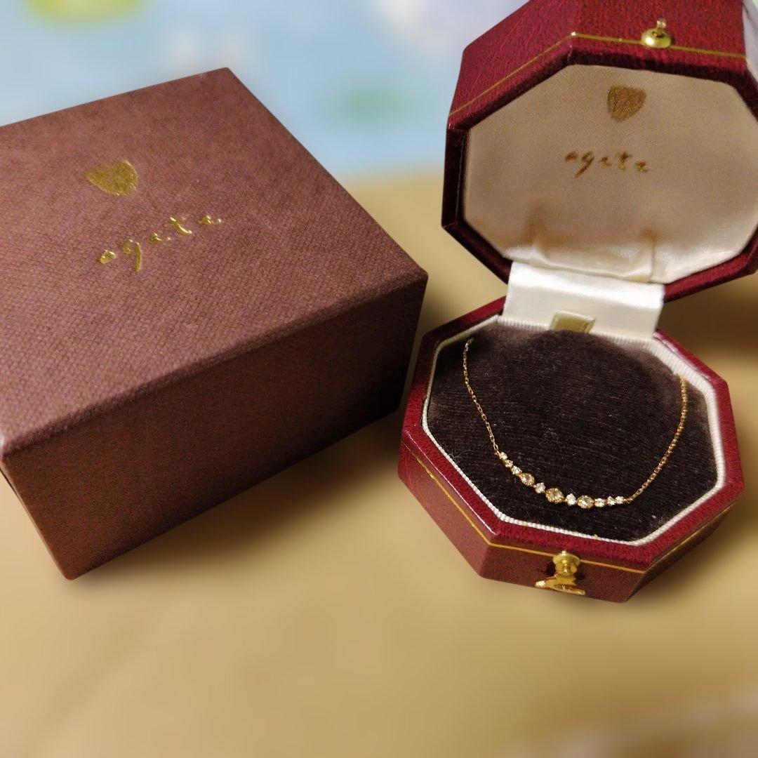 agete 限定 ネックレス K18 ダイヤ