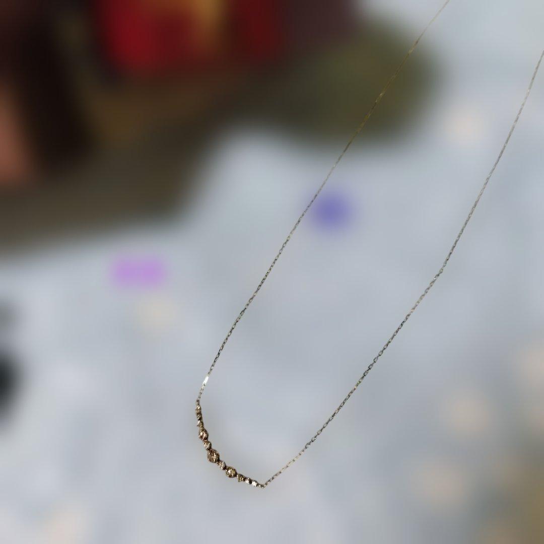 agete 限定 ネックレス K18 ダイヤ