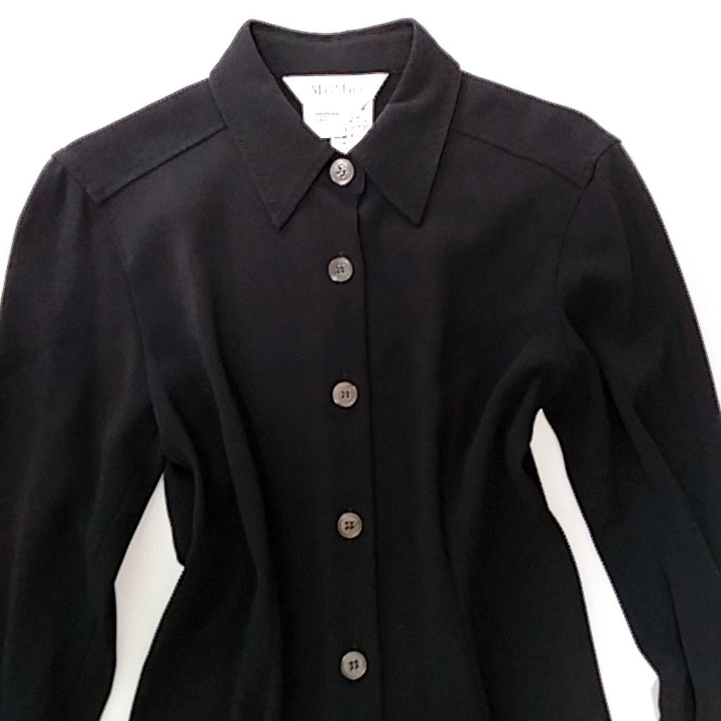 超美品　マックスマーラ　ブラック　シャツワンピース　白タグ　イタリア製